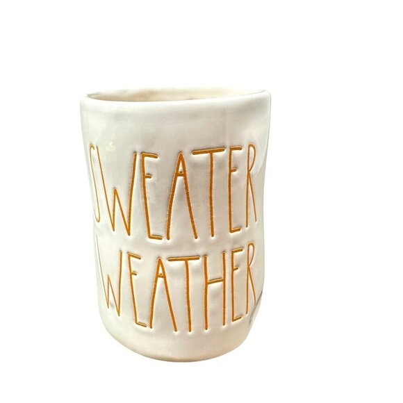 Rae Dunn Sweater Weather Candle Ceramic Jar Pumpkin Latte Autumn Fall Gift Decor - Picture 2 of 12